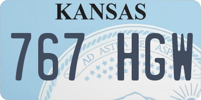 KS license plate 767HGW