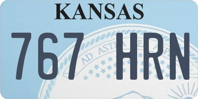 KS license plate 767HRN