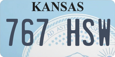 KS license plate 767HSW