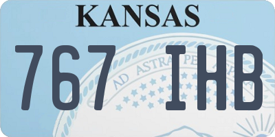 KS license plate 767IHB