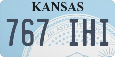 KS license plate 767IHI