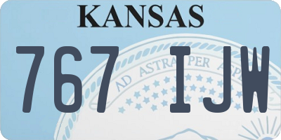 KS license plate 767IJW