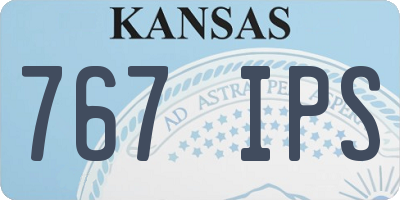 KS license plate 767IPS