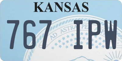 KS license plate 767IPW