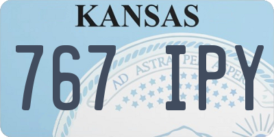 KS license plate 767IPY