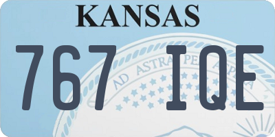 KS license plate 767IQE