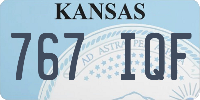 KS license plate 767IQF