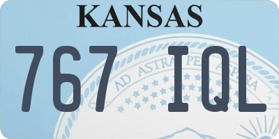 KS license plate 767IQL