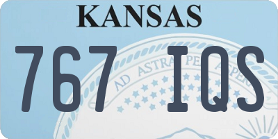 KS license plate 767IQS