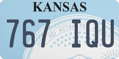 KS license plate 767IQU