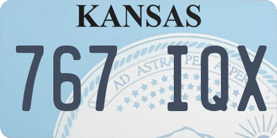 KS license plate 767IQX