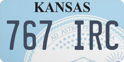 KS license plate 767IRC