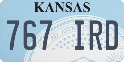 KS license plate 767IRD