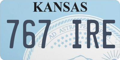 KS license plate 767IRE
