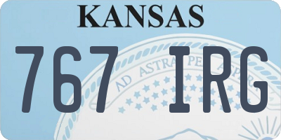 KS license plate 767IRG