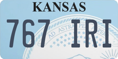 KS license plate 767IRI