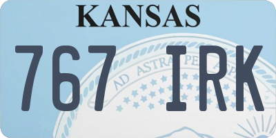 KS license plate 767IRK