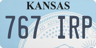 KS license plate 767IRP