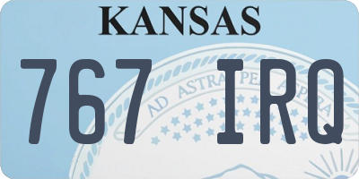 KS license plate 767IRQ