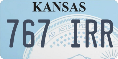 KS license plate 767IRR