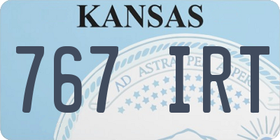 KS license plate 767IRT