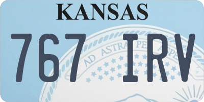 KS license plate 767IRV
