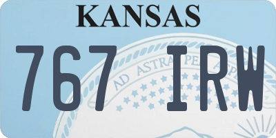 KS license plate 767IRW