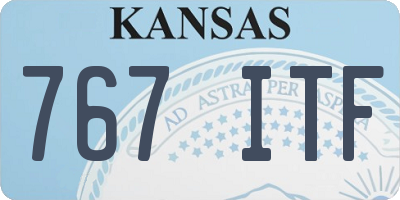KS license plate 767ITF
