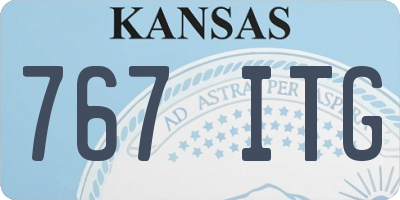 KS license plate 767ITG