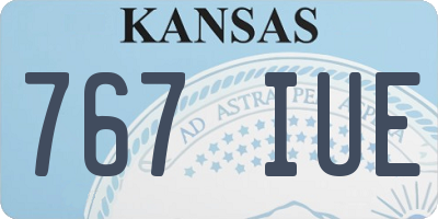 KS license plate 767IUE
