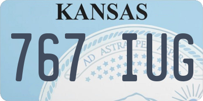 KS license plate 767IUG