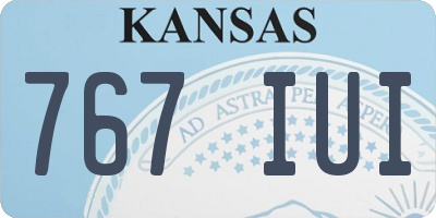 KS license plate 767IUI