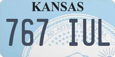 KS license plate 767IUL