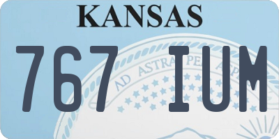 KS license plate 767IUM