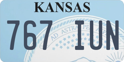 KS license plate 767IUN