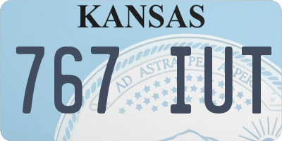 KS license plate 767IUT