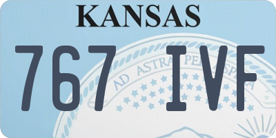 KS license plate 767IVF