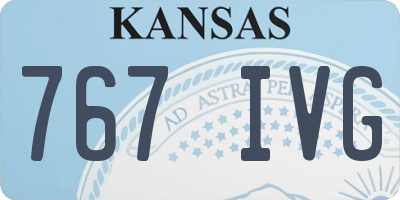 KS license plate 767IVG