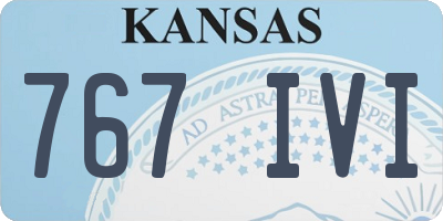 KS license plate 767IVI