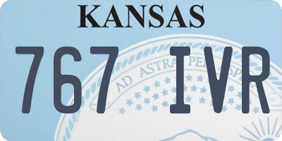 KS license plate 767IVR