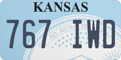 KS license plate 767IWD