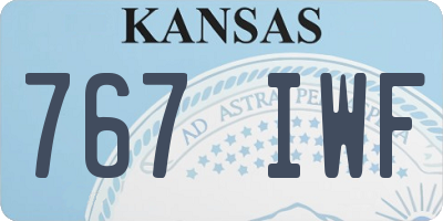 KS license plate 767IWF