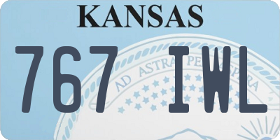 KS license plate 767IWL