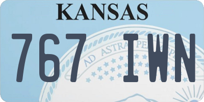 KS license plate 767IWN