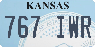 KS license plate 767IWR