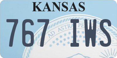KS license plate 767IWS