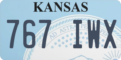 KS license plate 767IWX