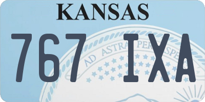 KS license plate 767IXA