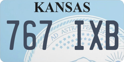KS license plate 767IXB