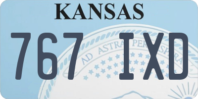 KS license plate 767IXD
